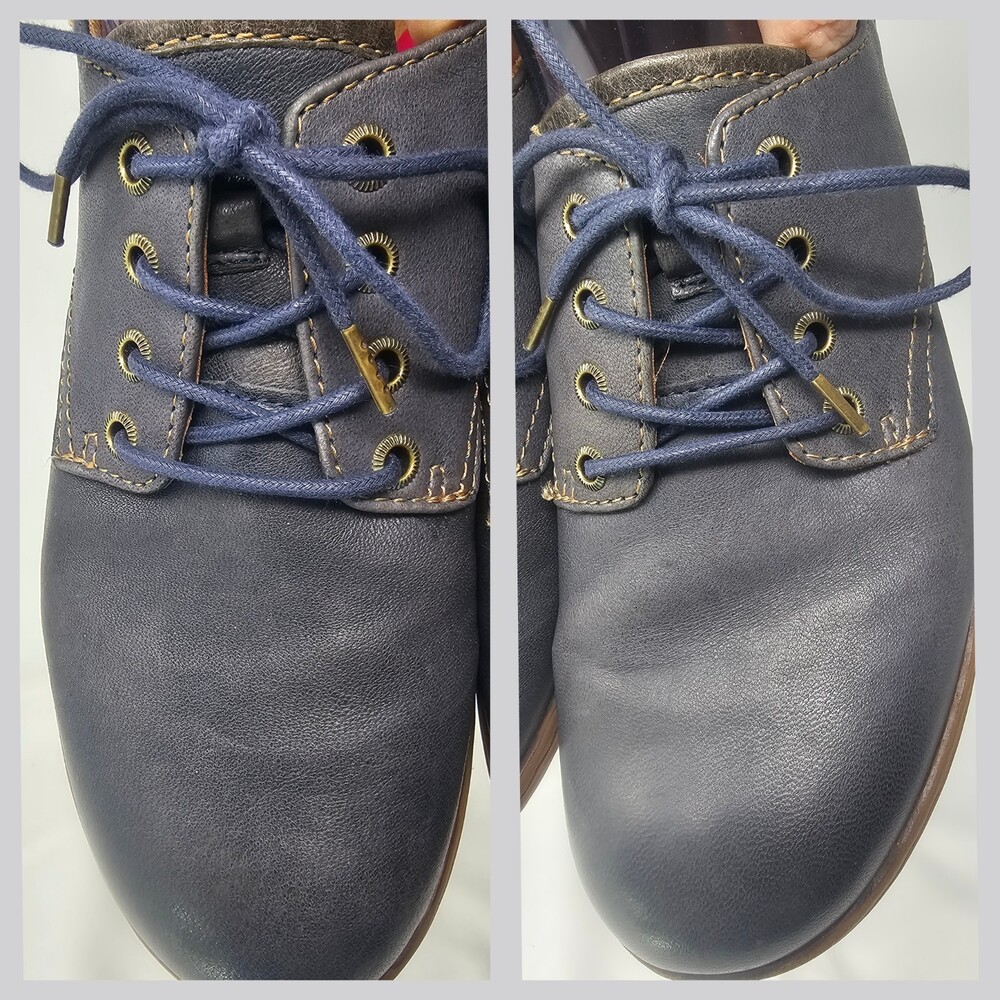Comfortiva Fielding Oxford Navy Smooth Leather Women's Size 10W - Picture 3 of 11